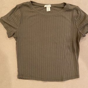 Army green crop top